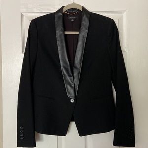 ** Ann Taylor ** Faux leather trim blazer